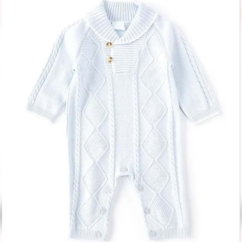 Edgehill Collection Sweater Cable Knit Shawl Collar Coverall